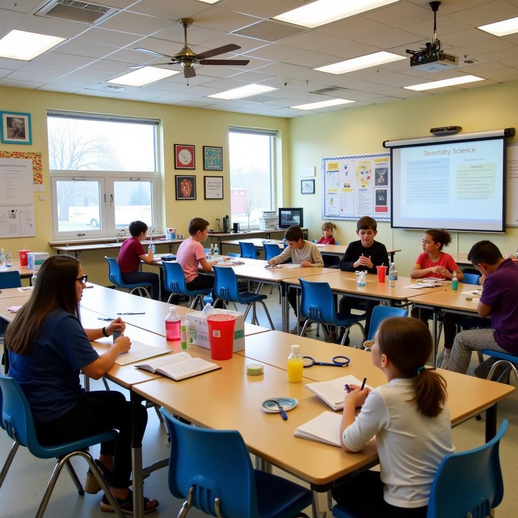 A primary school classroom set up for a science lesson following the ASE guide