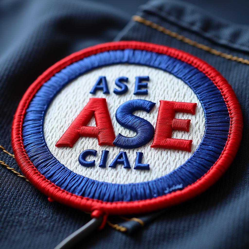 Close-up of an ASE Certification Patch