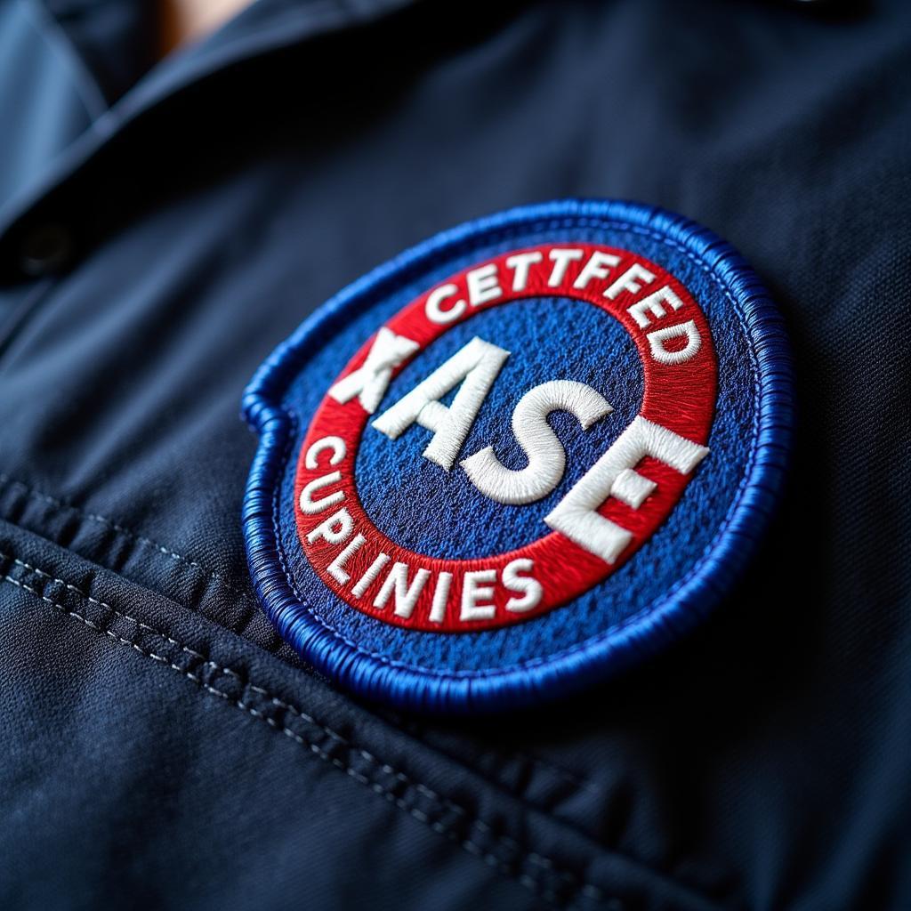 Close-up of ASE Certified Patch