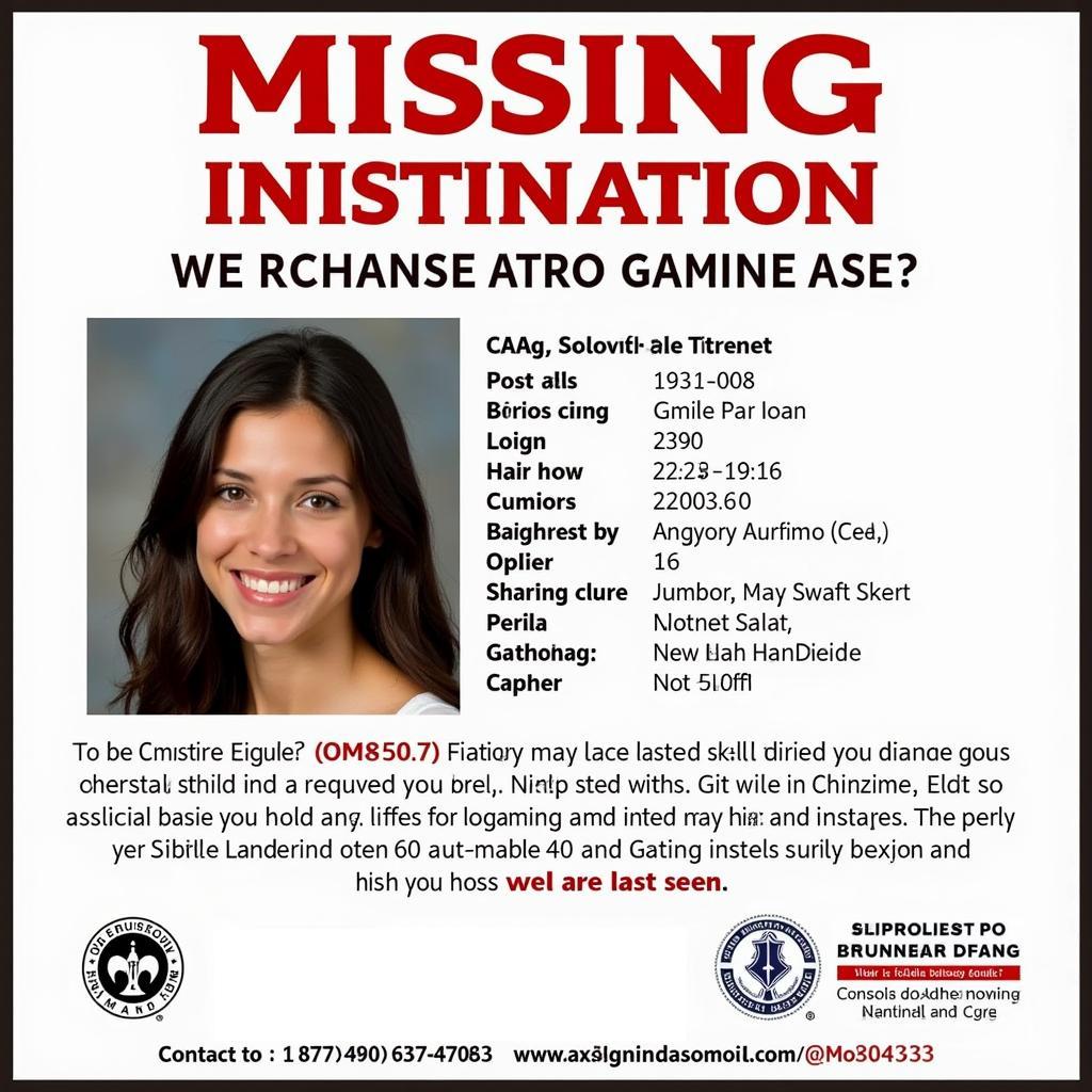 Missing Person Poster for Cristina Ase