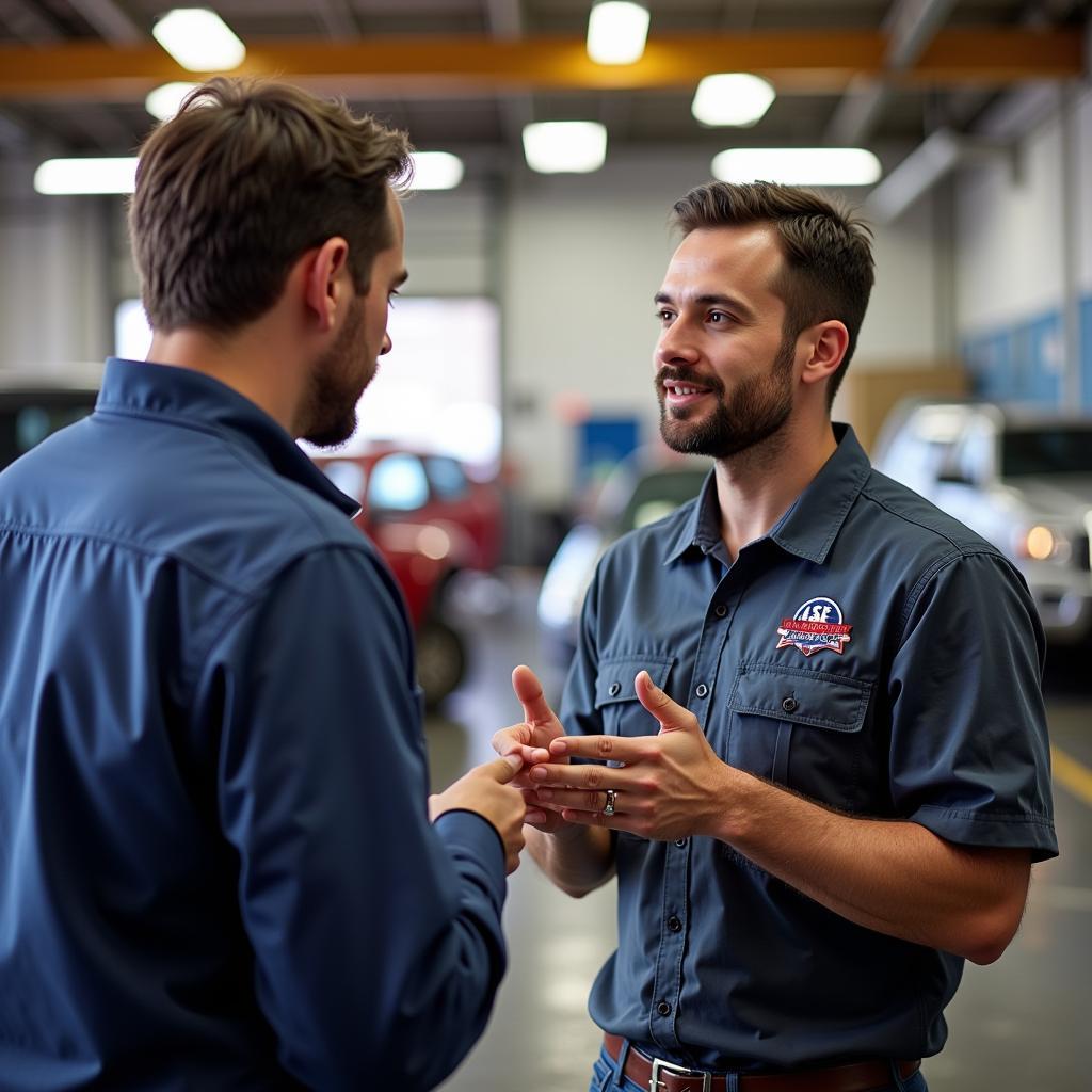 Customer Talking to an ASE Certified Mechanic in Austin, TX