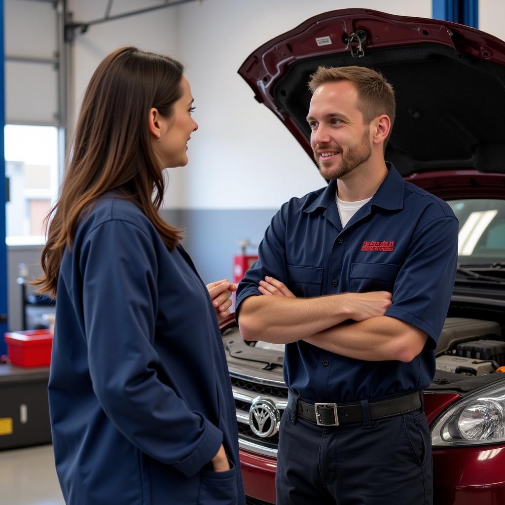 Customer Talking to an ASE Certified Mechanic in Victoria, TX