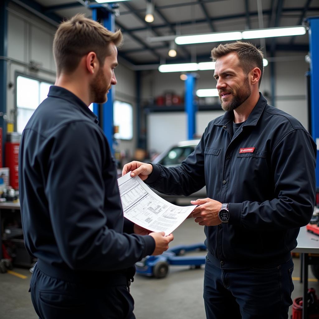 Customer Talking to Mechanic