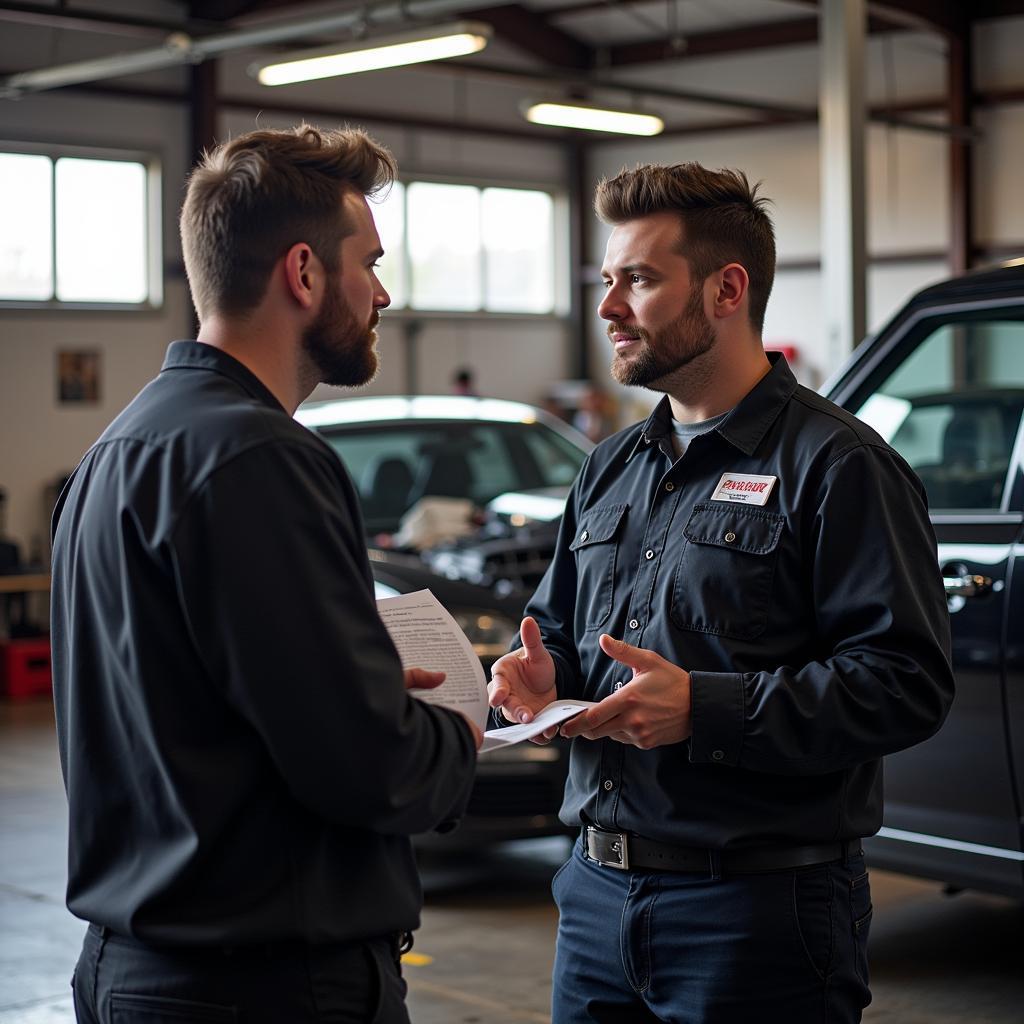 Customer Talking to Mechanic in Memphis