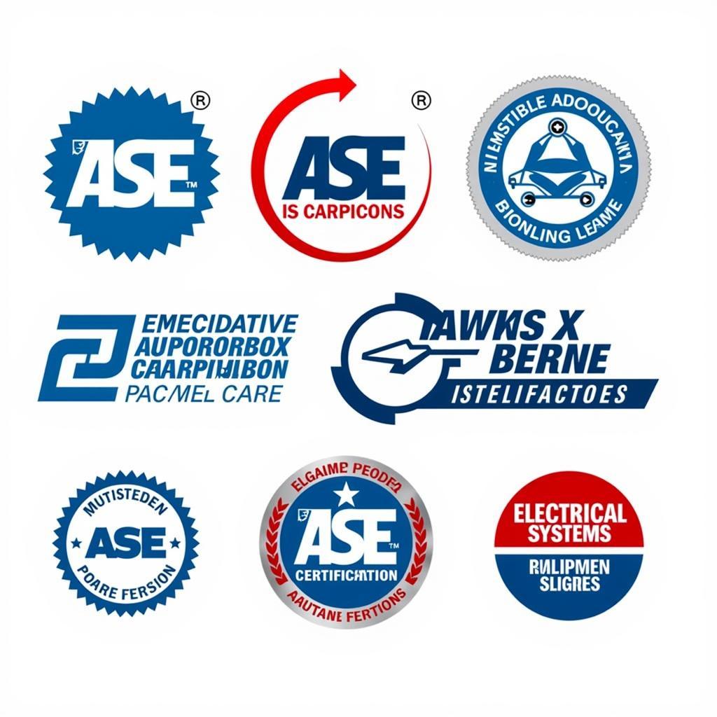 Different ASE Certification Badges