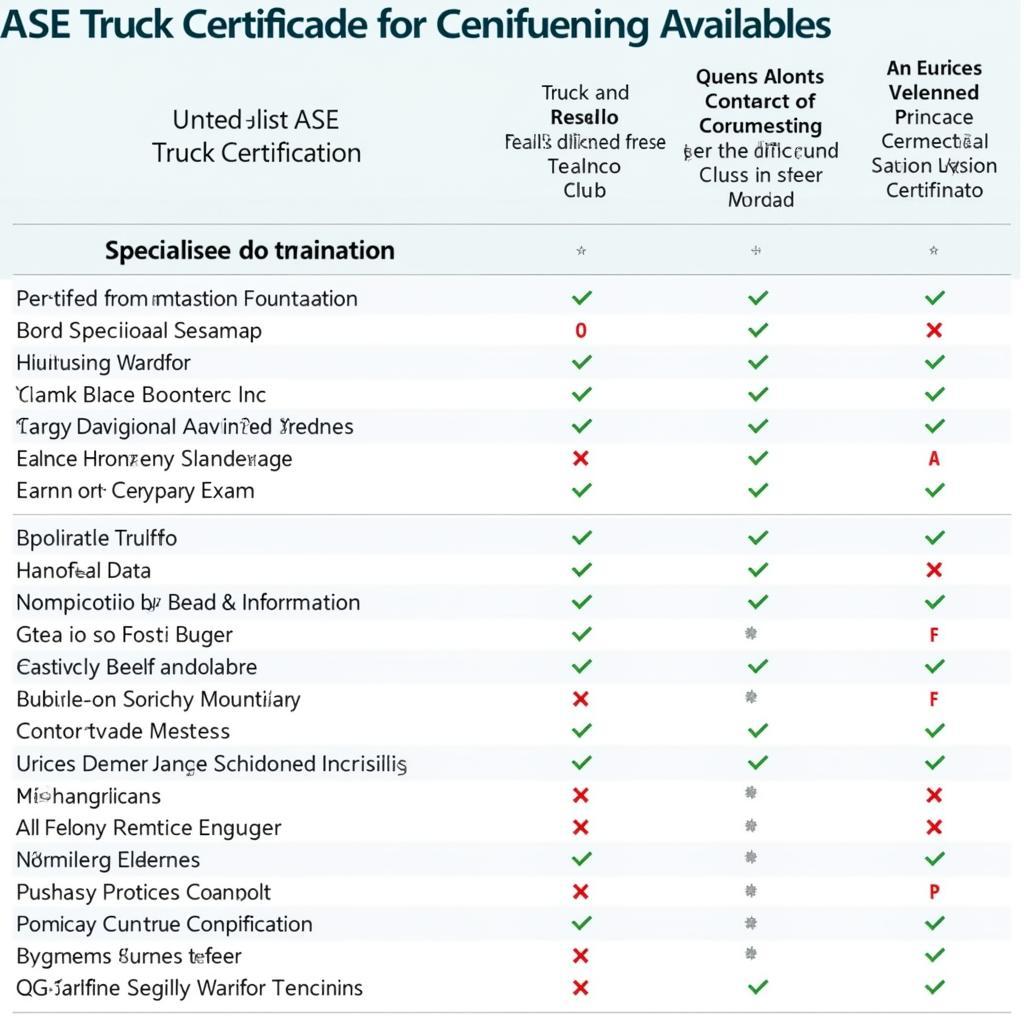 Different Types of ASE Truck Certifications