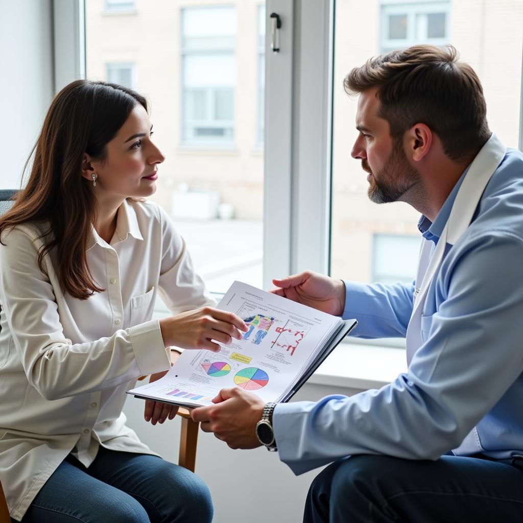 Doctor-Patient Consultation about Lupus: A doctor discusses treatment options with a lupus patient.