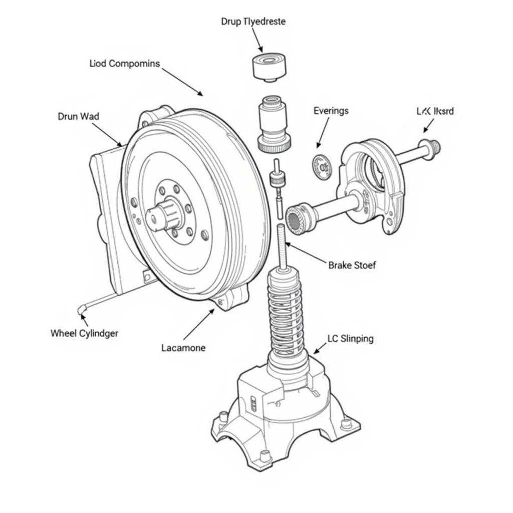 Diagram of Drum Brake Components