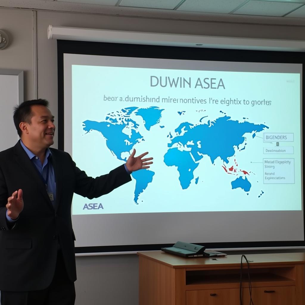 Edwin Jean, ASEA President, giving a presentation on the company’s global expansion strategy.