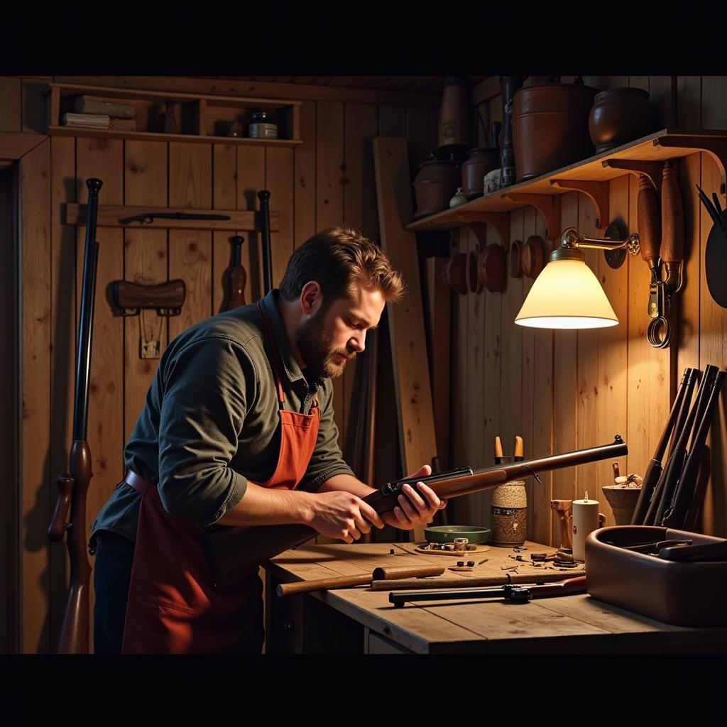 Finnish Gunsmith in a Traditional Workshop