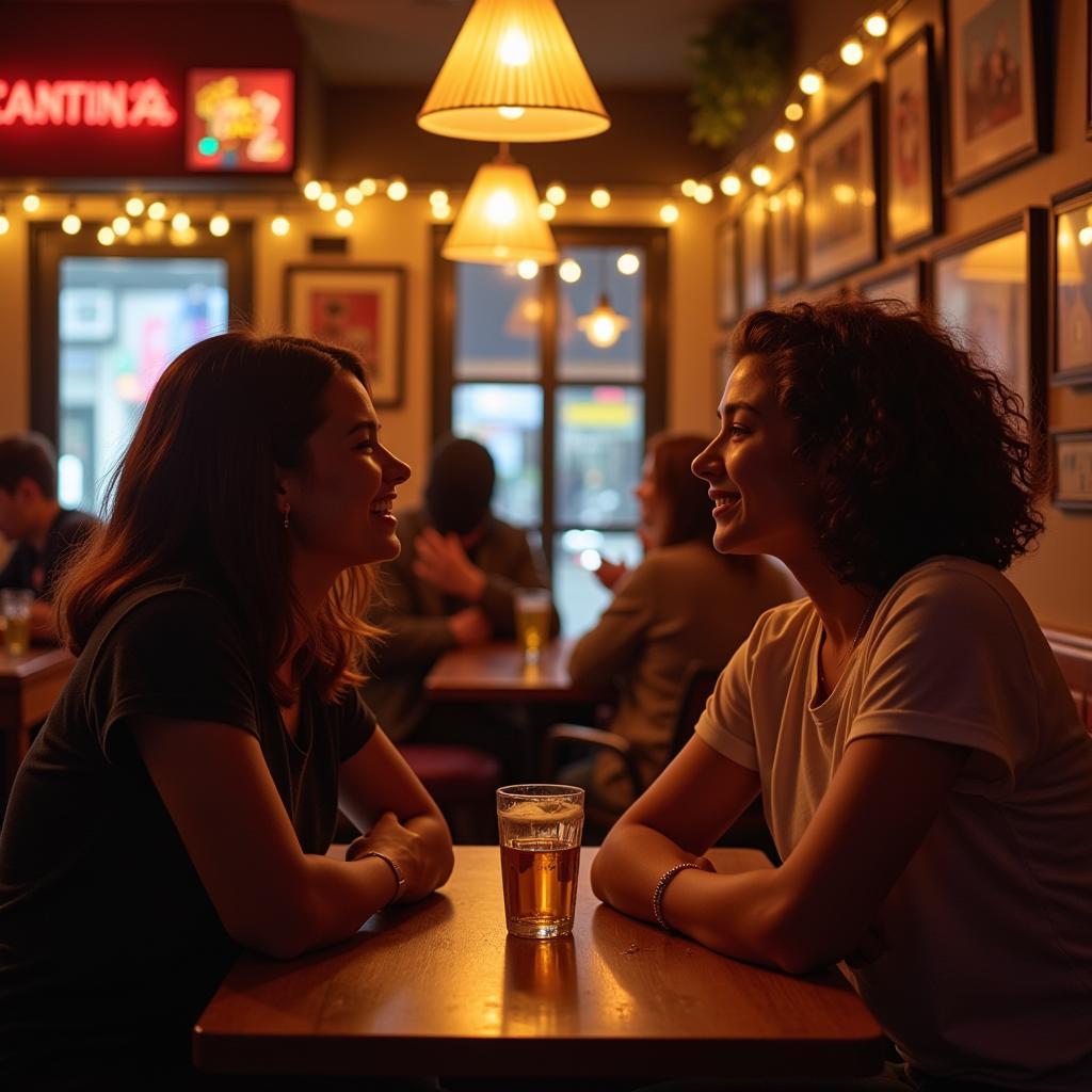 Friends Meeting in a Cantina