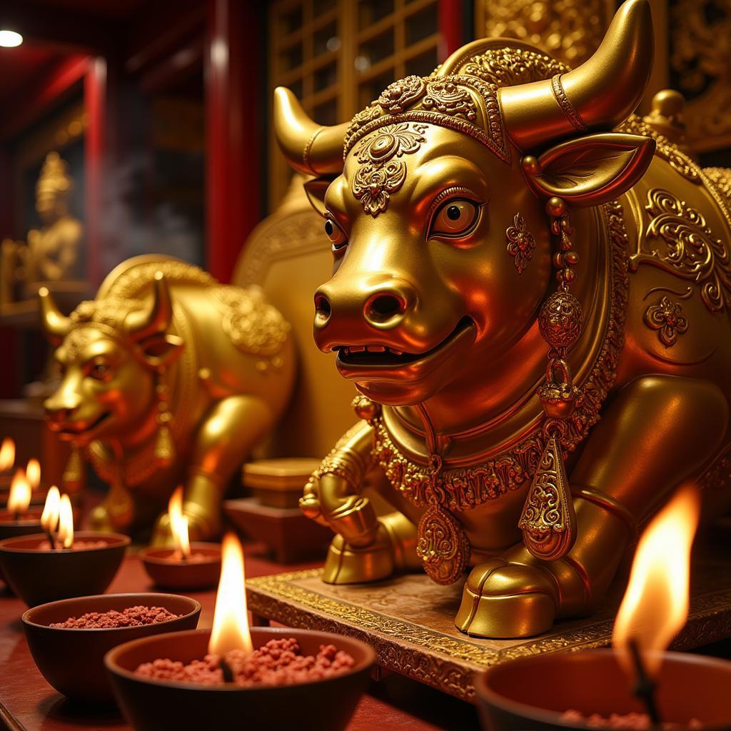 Gold Buffalo Statue in Vietnam