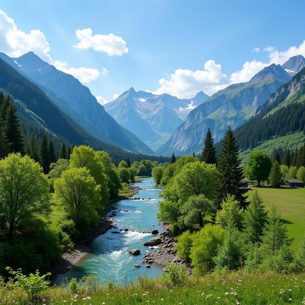 Isère France Landscape with Mountains