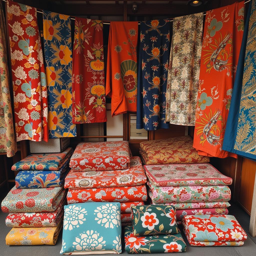 Textiles made in Japan sold in Southeast Asia during the 1940s.