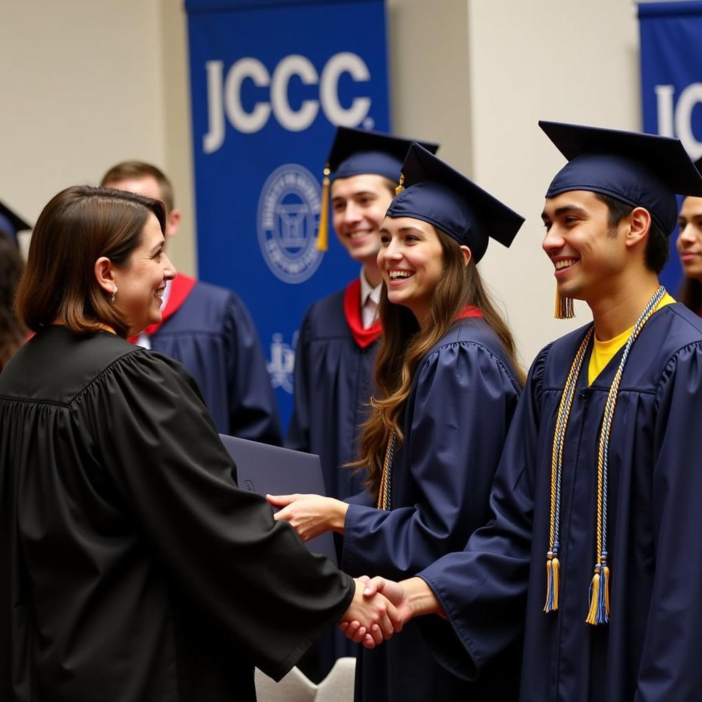 JCCC Automotive Graduates Receiving Certificates