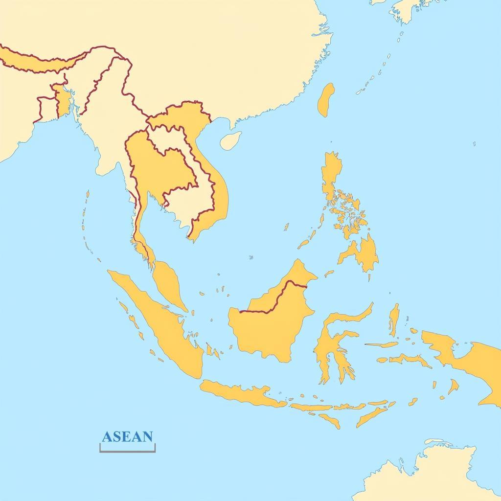 Map of Southeast Asia Highlighting ASEAN Countries