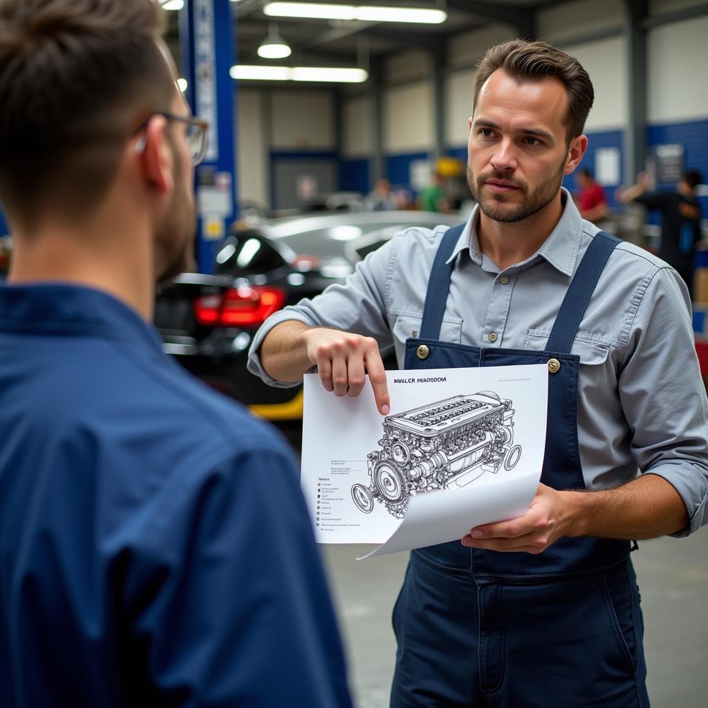 Mechanic Explaining Car Repair