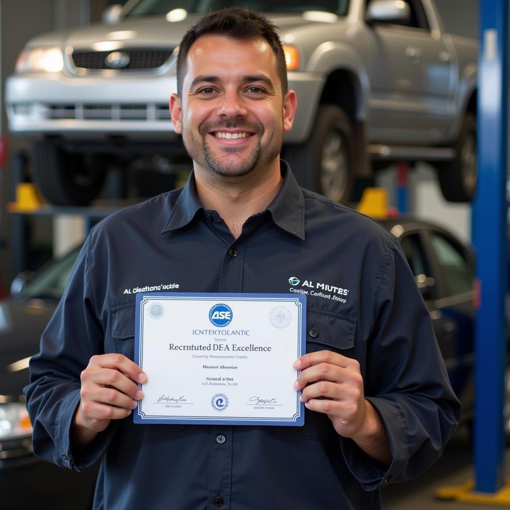 Mechanic Receiving ASE Certification