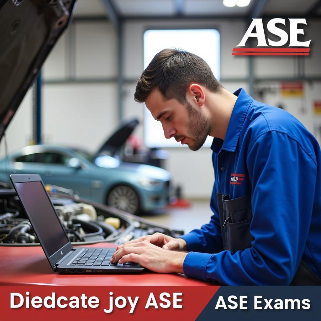 Mechanic Studying for ASE Certification Exam in Spokane