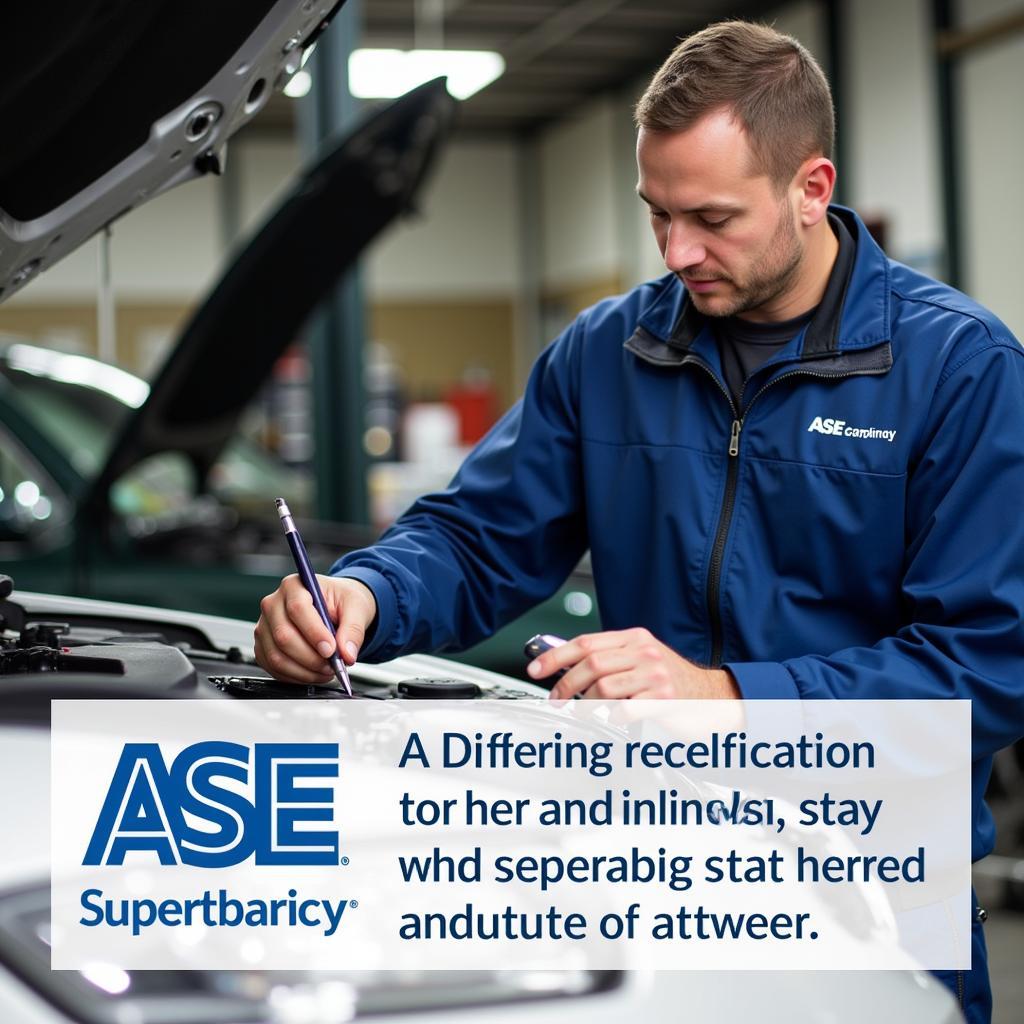 Mechanic Taking ASE Recertification Test