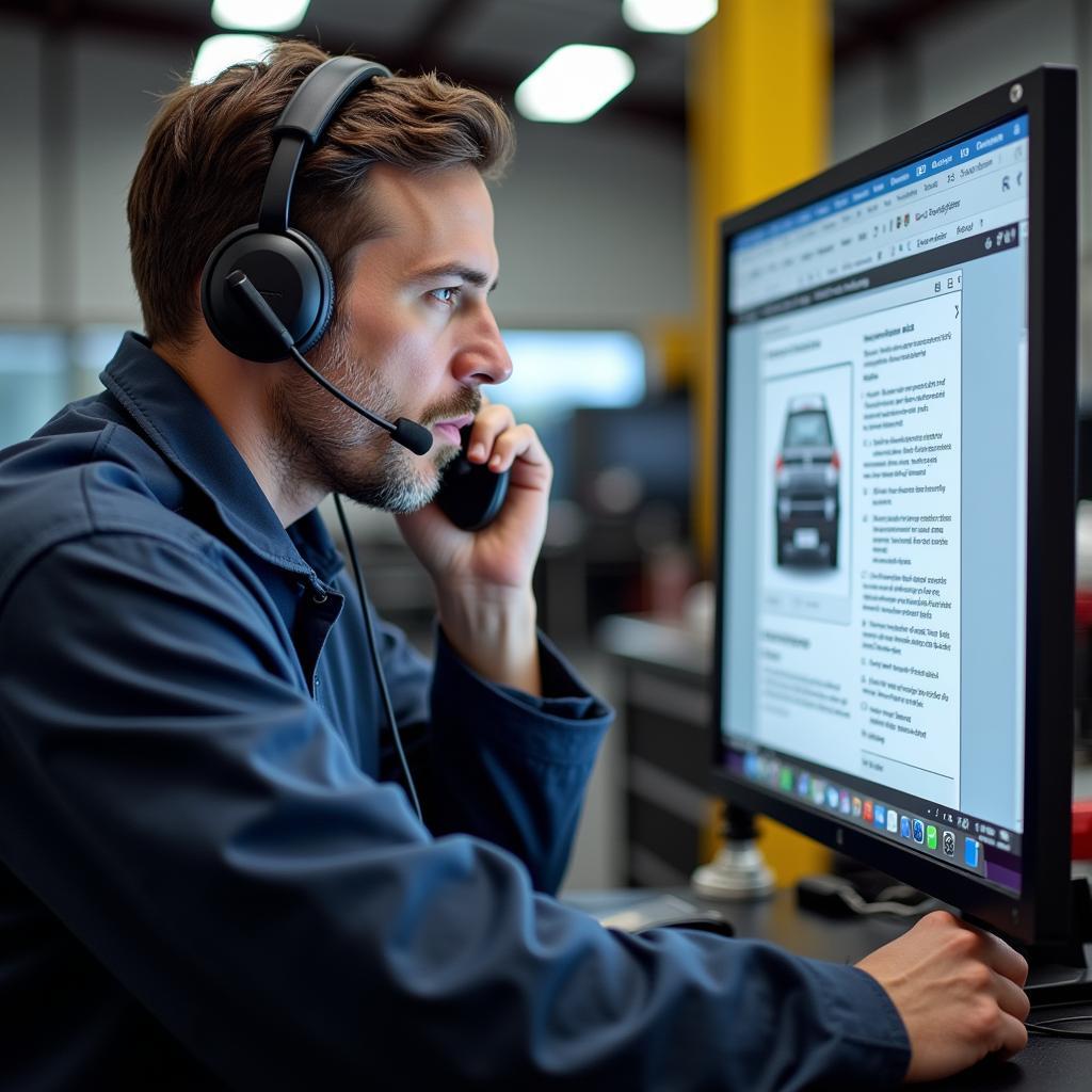 Mechanic Providing Assistance over the Phone