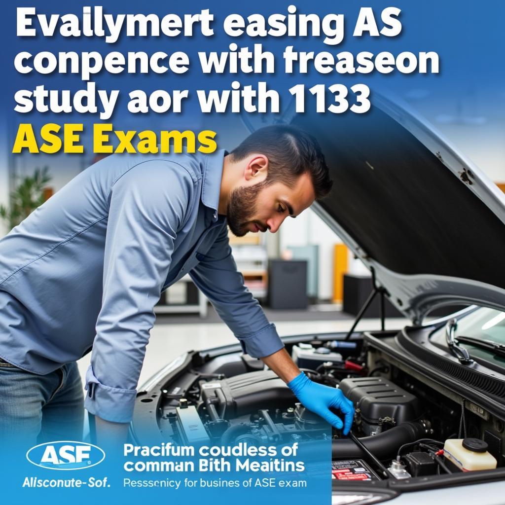 Mechanic Working on a Car Engine: Hands-on Experience for ASE Test Preparation