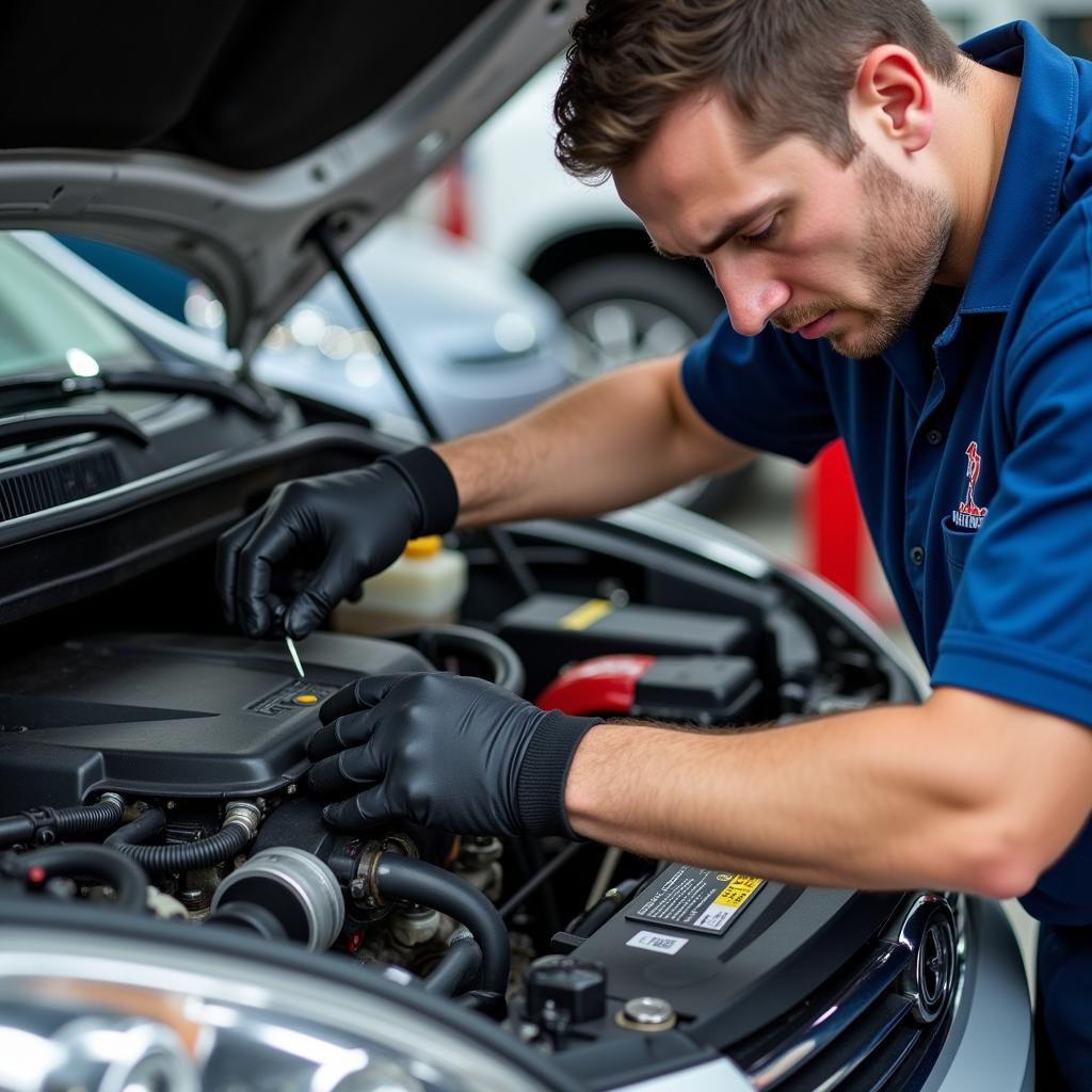 Meineke ASE Certified Technician Working on a Car