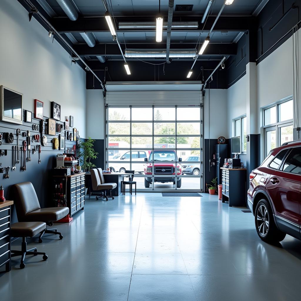 Modern Auto Repair Shop Interior