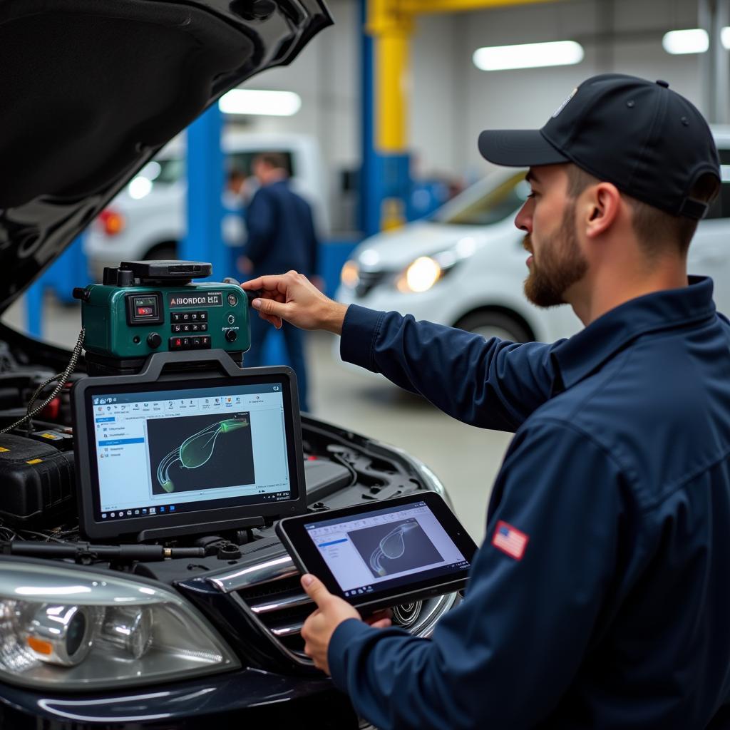 Modern Vehicle Inspection Equipment in Use