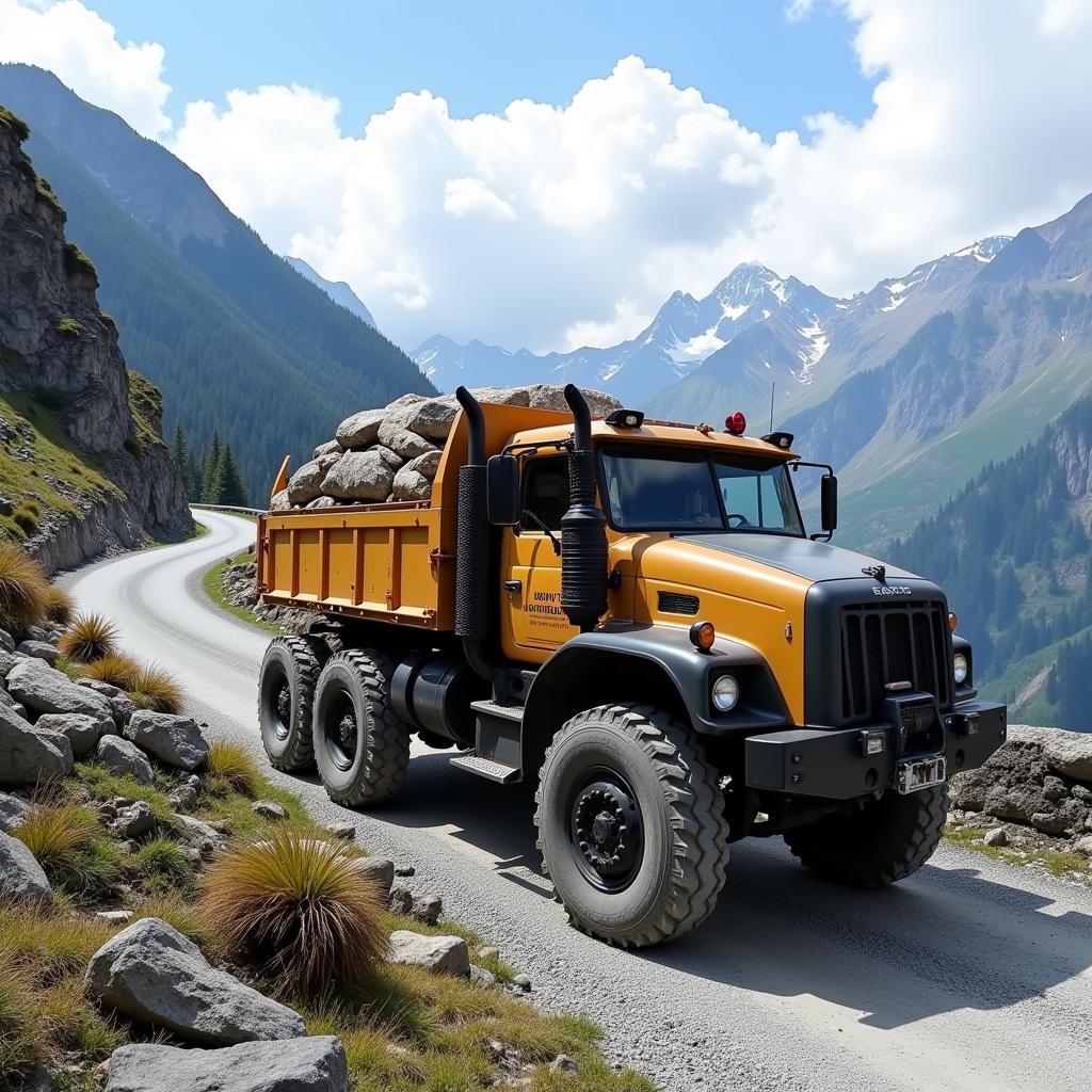 Specialized Cargo Trucks on Mountain Roads in Asia