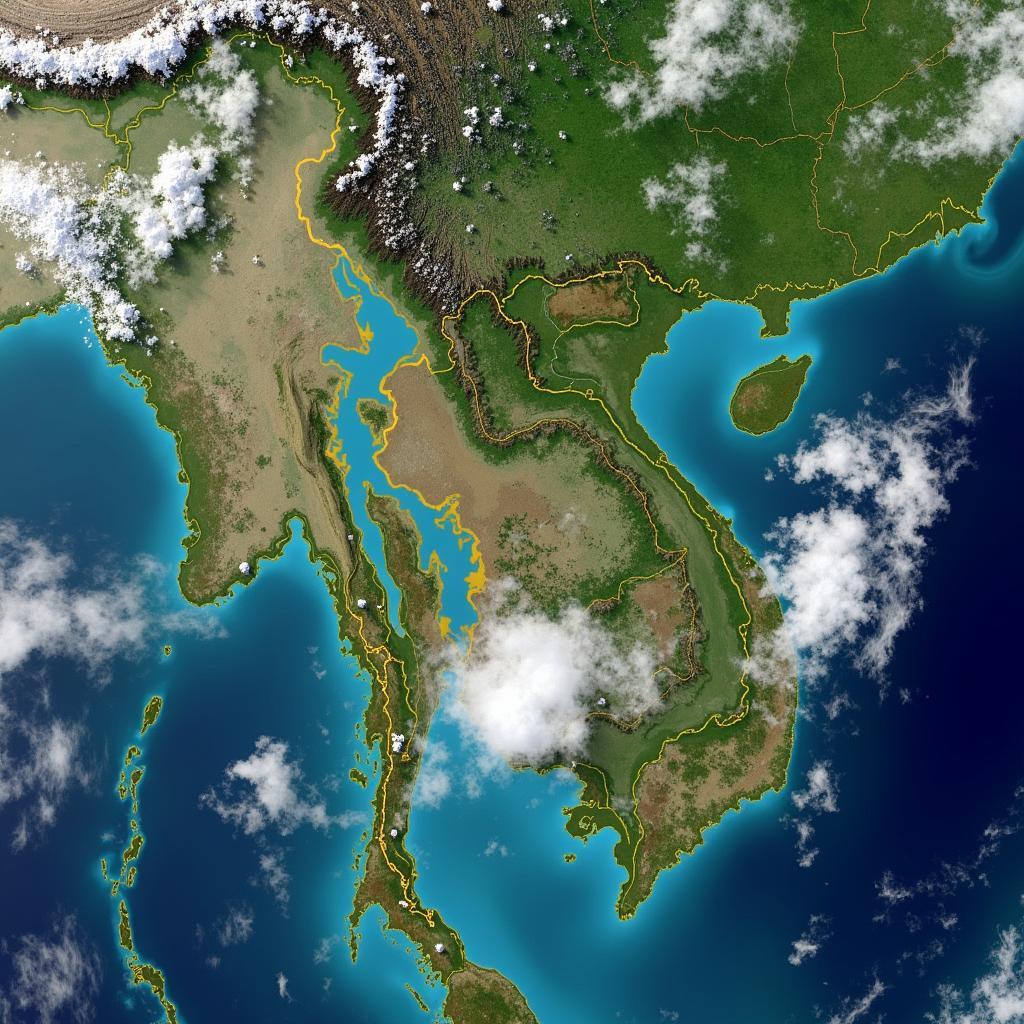 MTSAT Image Showing Flood Monitoring in the Mekong River Basin