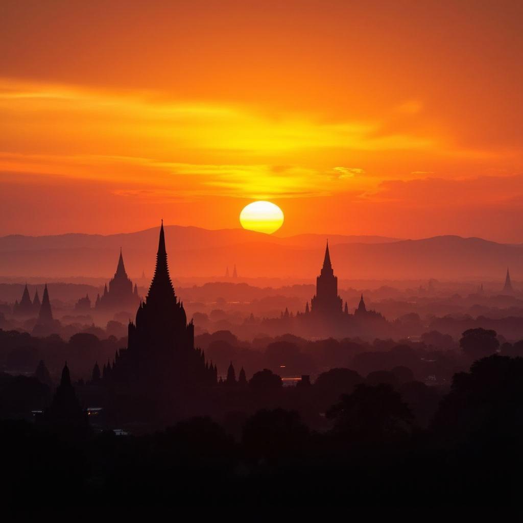 Sunrise over the Temples of Bagan, Myanmar