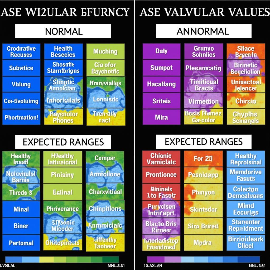 Comparison of normal and abnormal ASE valvular values