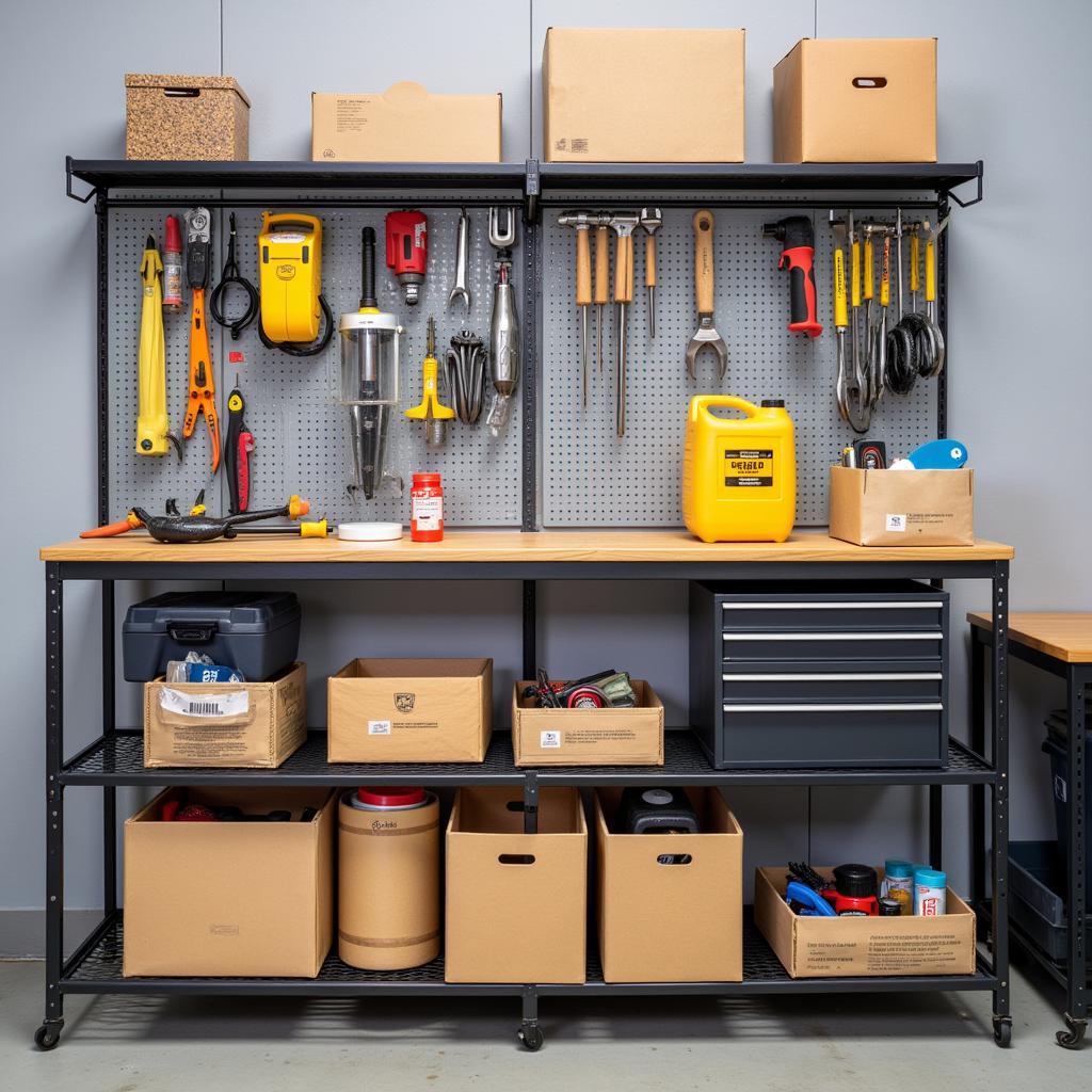 Organized Workplace with Storage Solutions