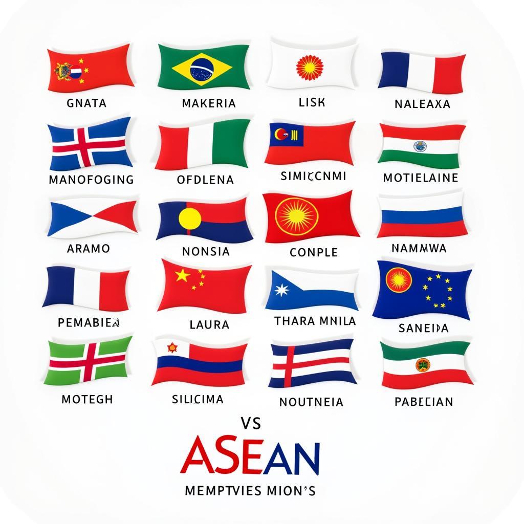 Flags of Pacific Alliance and ASEAN member states