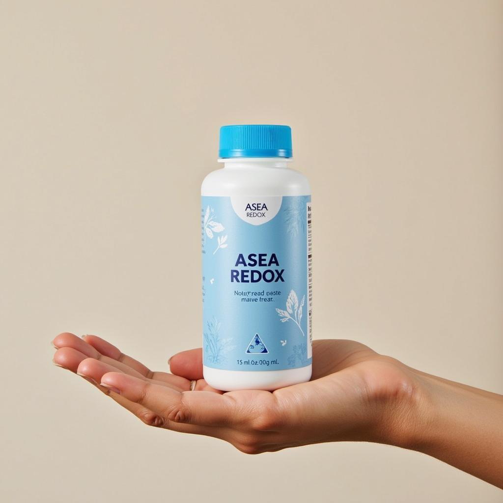 Person holding an ASEA Redox bottle