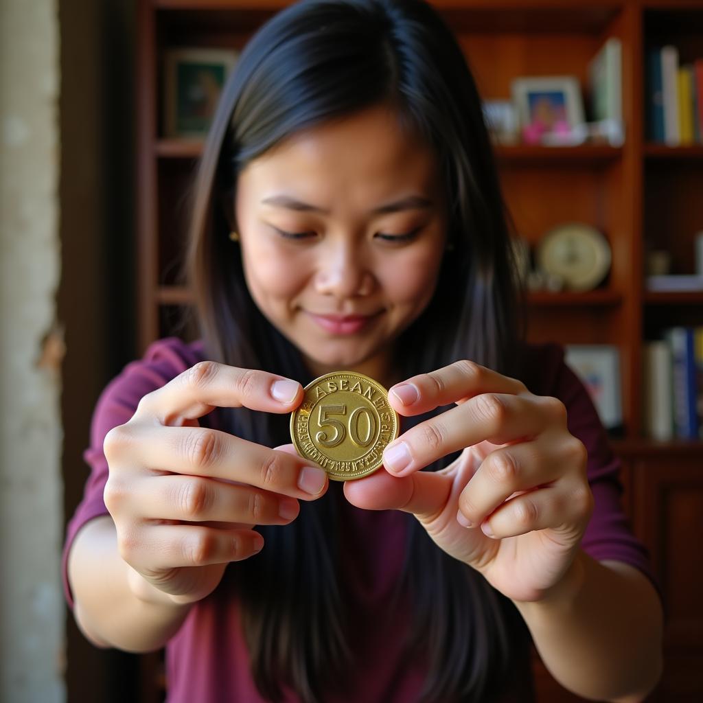 Philippine Collector Holding ASEAN 50 1 Peso Coin