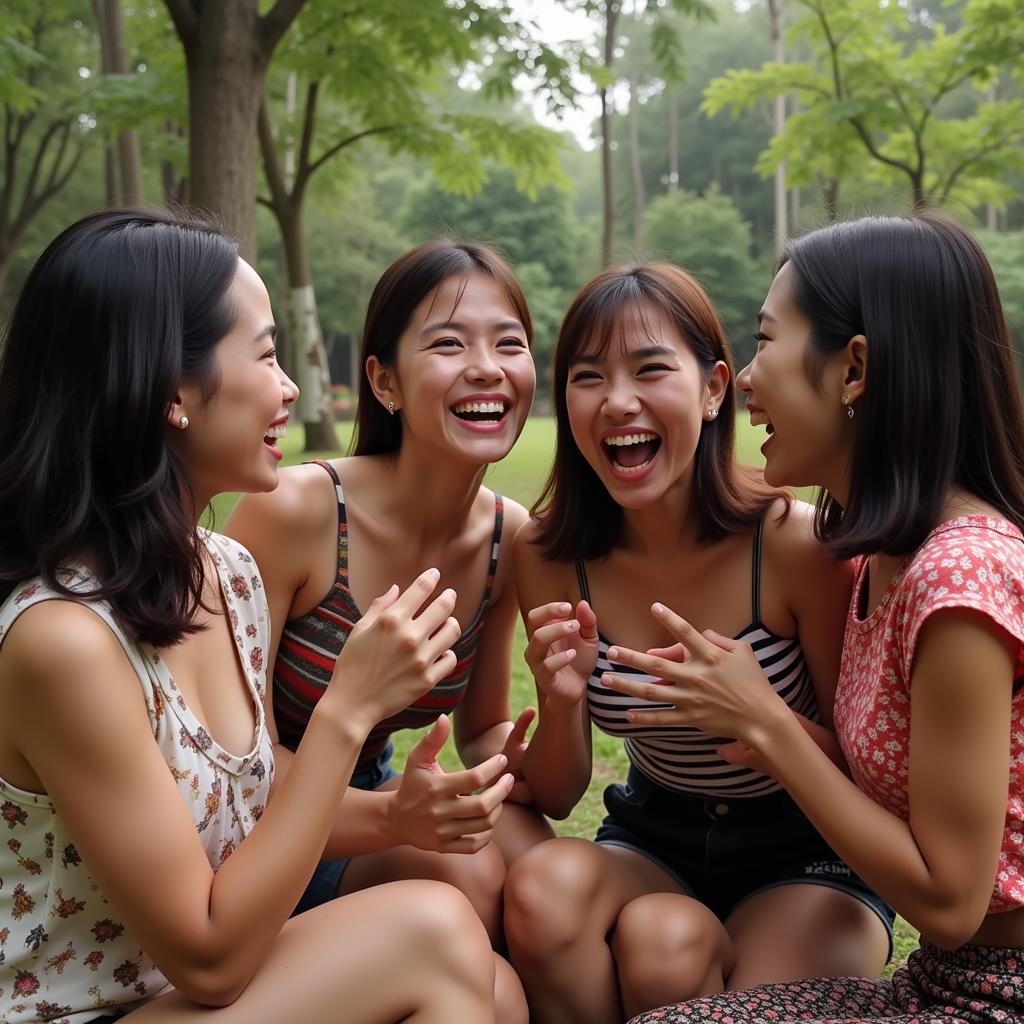 Playful Banter Among Friends in Southeast Asia