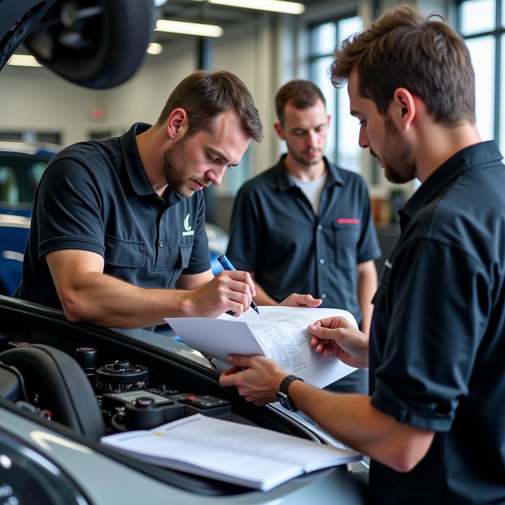 Porsche Technician Undergoing Specialized Training