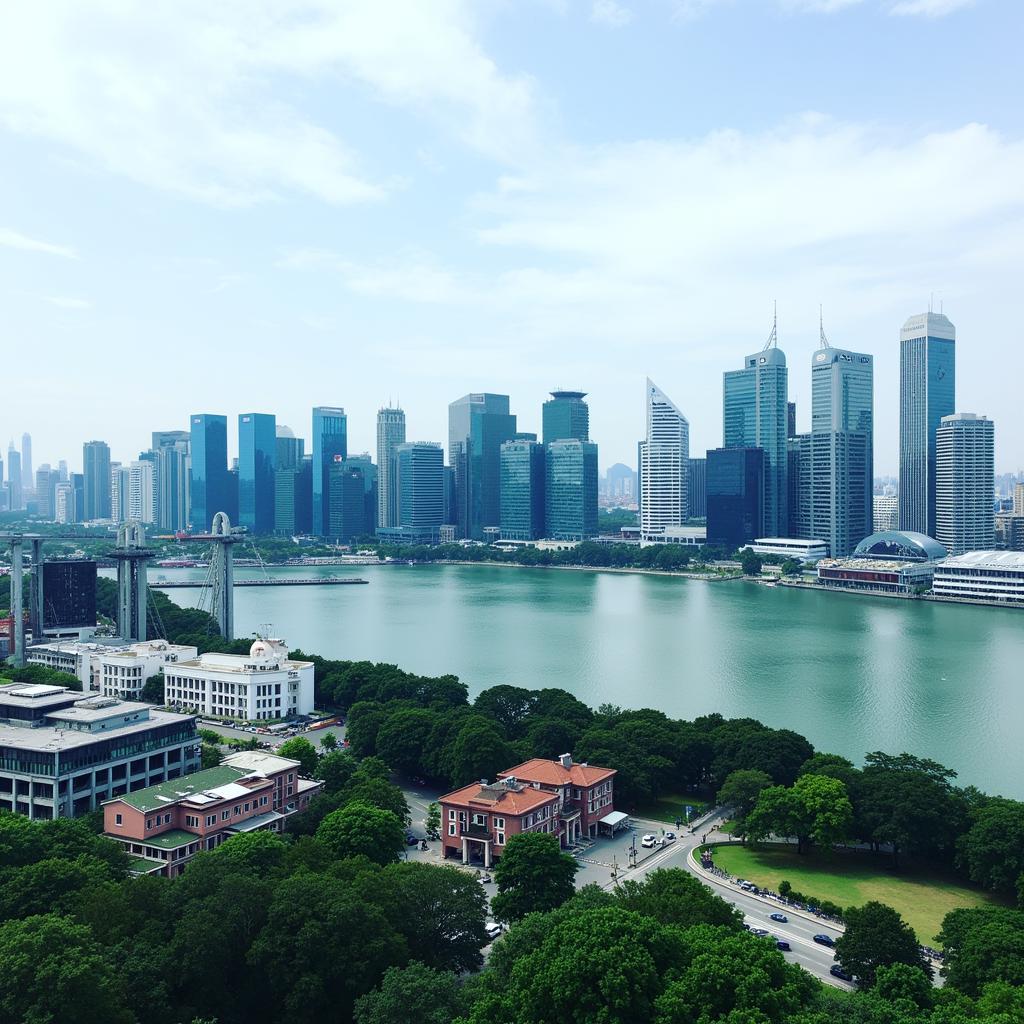 Singapore Business District Skyline