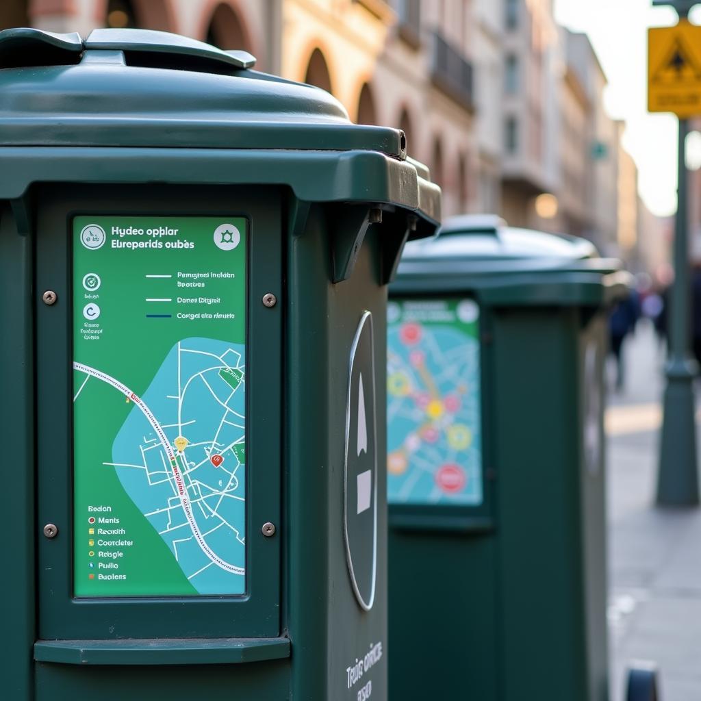 A smart waste management system with sensors and data analytics to optimize waste collection routes and schedules.