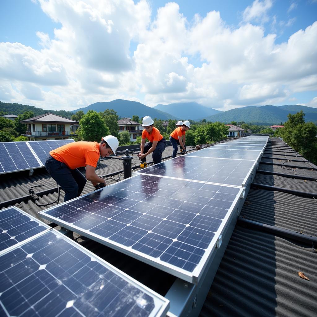 Solar Panel Rooftop Installation in Southeast Asia