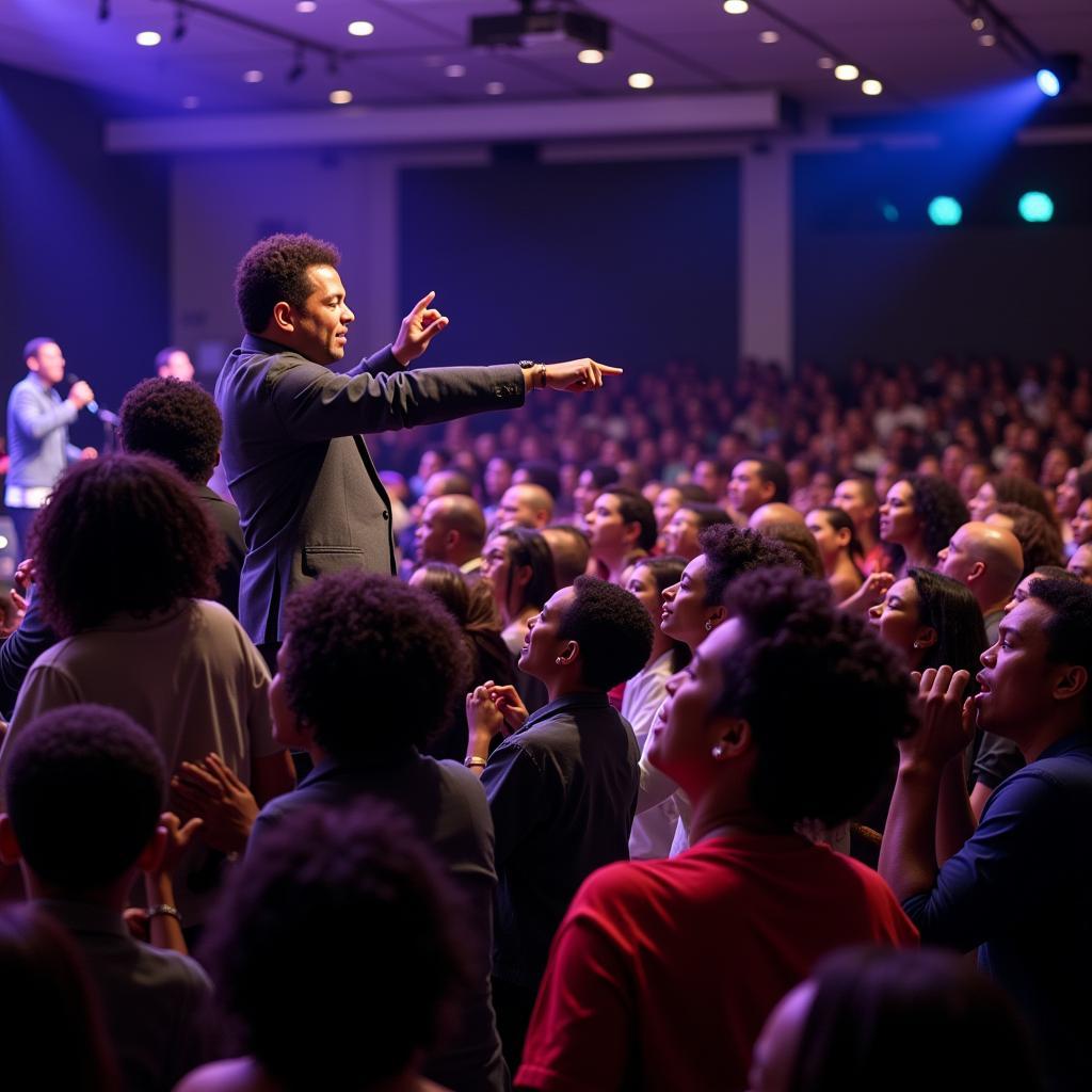 Energetic Crowd at a South African Gospel Concert