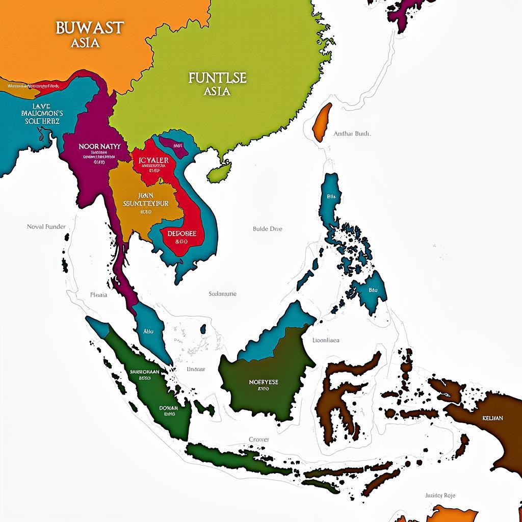 Southeast Asian Cultural Map showcasing diverse traditions and ethnicities across the region.