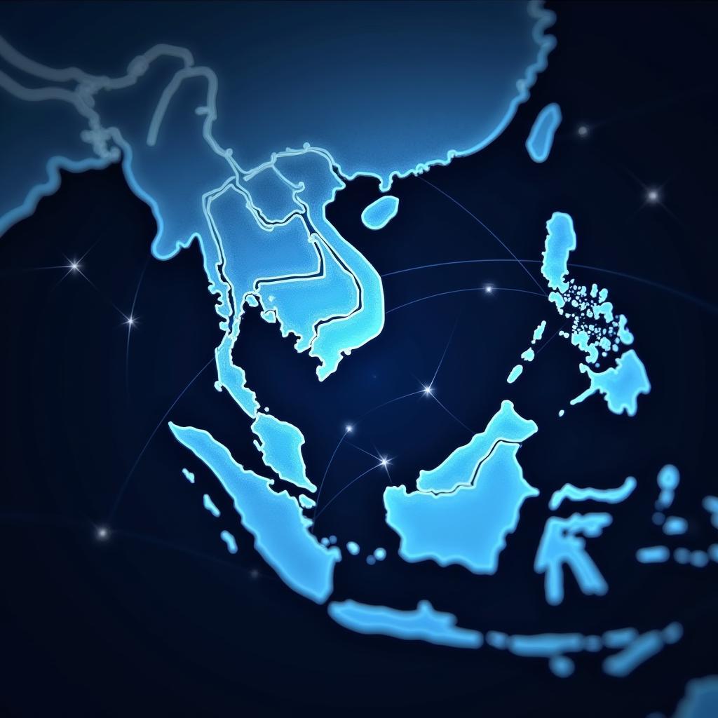 Southeast Asia's digital transformation represented by the abstract concept of t_ase