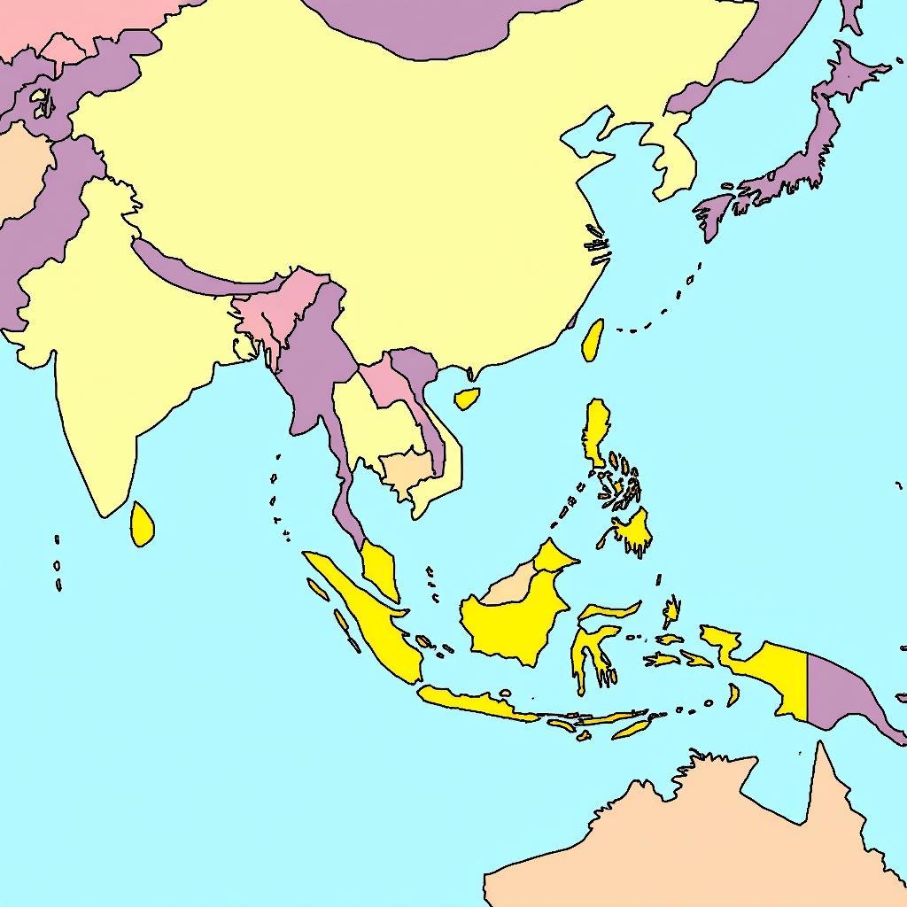 Southeast Asia Map Showing Corsair Routes