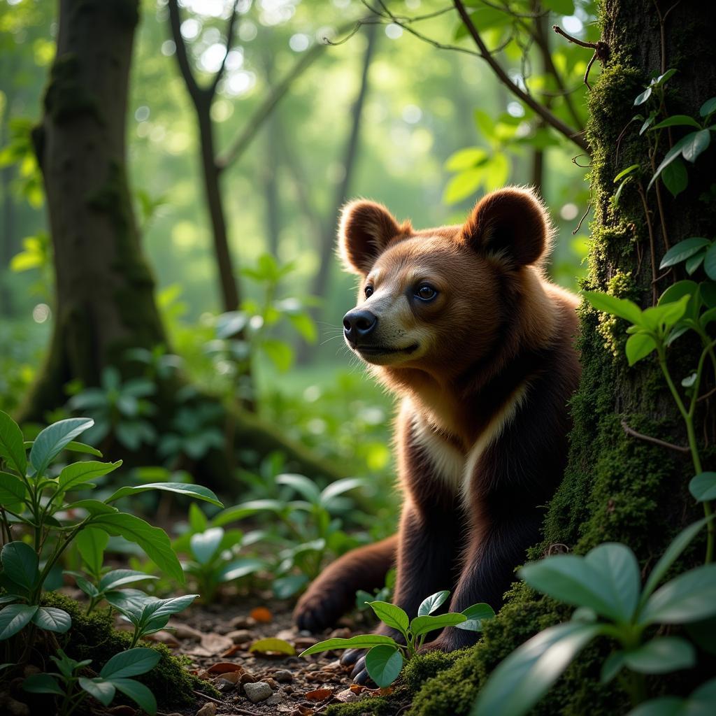 Southeast Asian Wildlife Sanctuary with Sun Bear