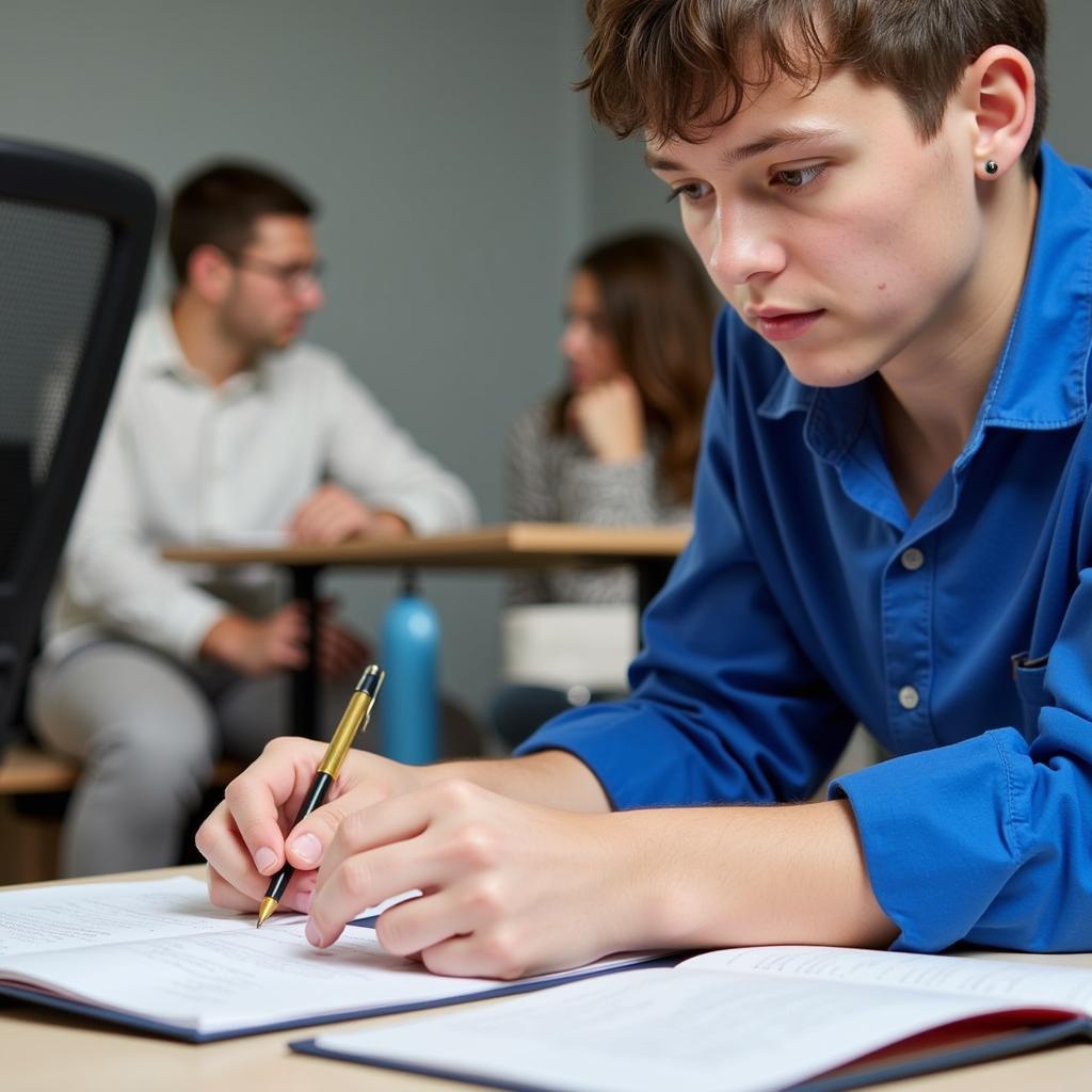 Student Studying ASE Materials