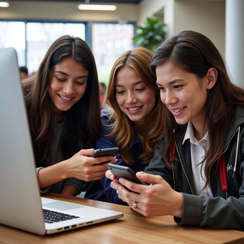 Students Checking ASE Results Online