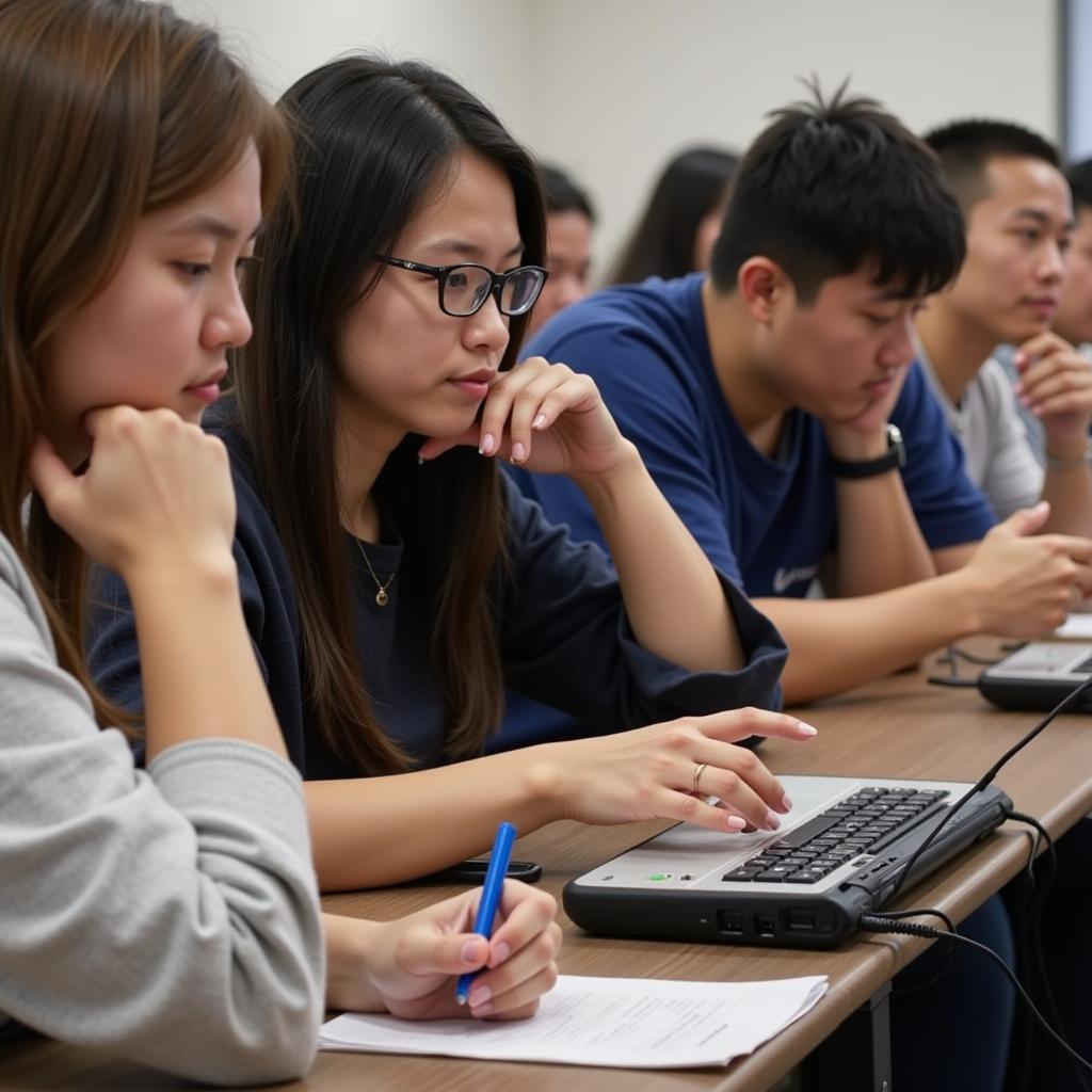 Students taking the 7th ASEAN Quiz